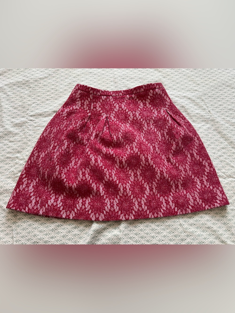 Maje Pink Floral Brocade A-Line Skirt